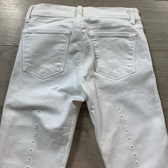 J Brand Super Skinny Blanc Back Eyelet White Jeans - Picture 5 of 15